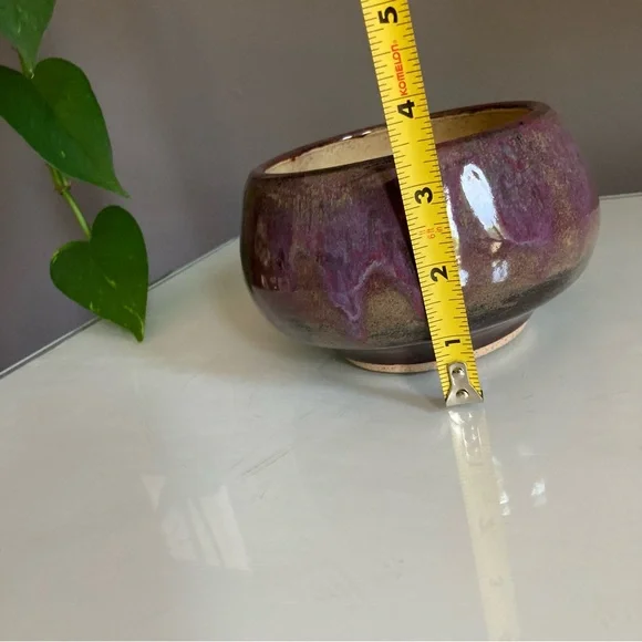 Studio Pottery Purple Drip Glaze Bowl - Picture 7 of 7
